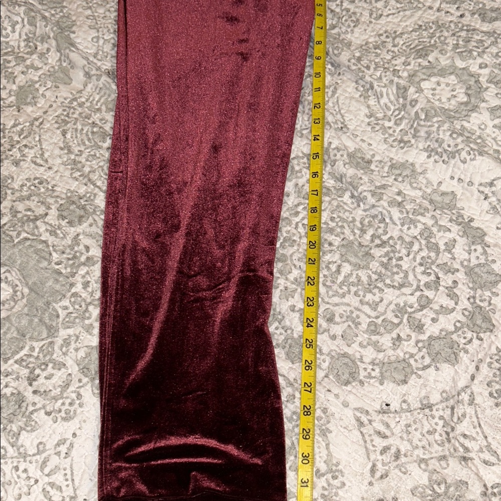 Elegant Burgundy Velvet Blazer with Black Lapel and pants - Picture 13 of 15